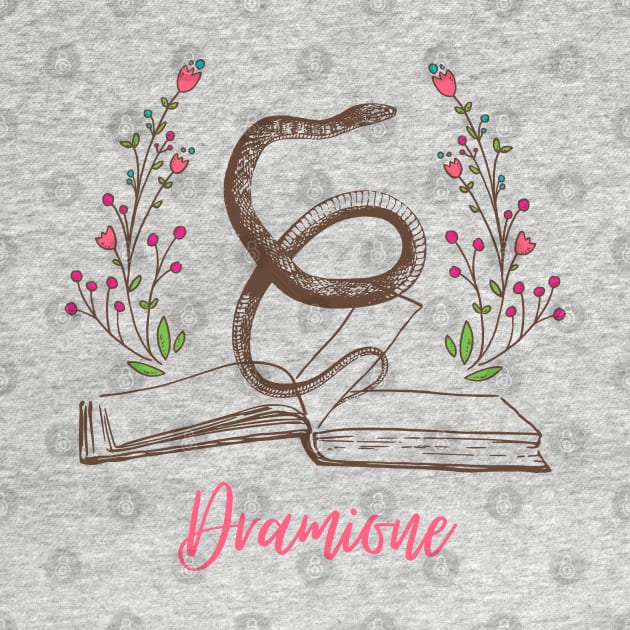 Dramione, snake, flowers and books by fangirl-moment